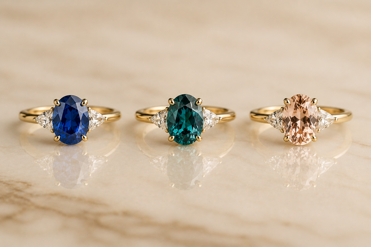 Colored gemstone engagement rings