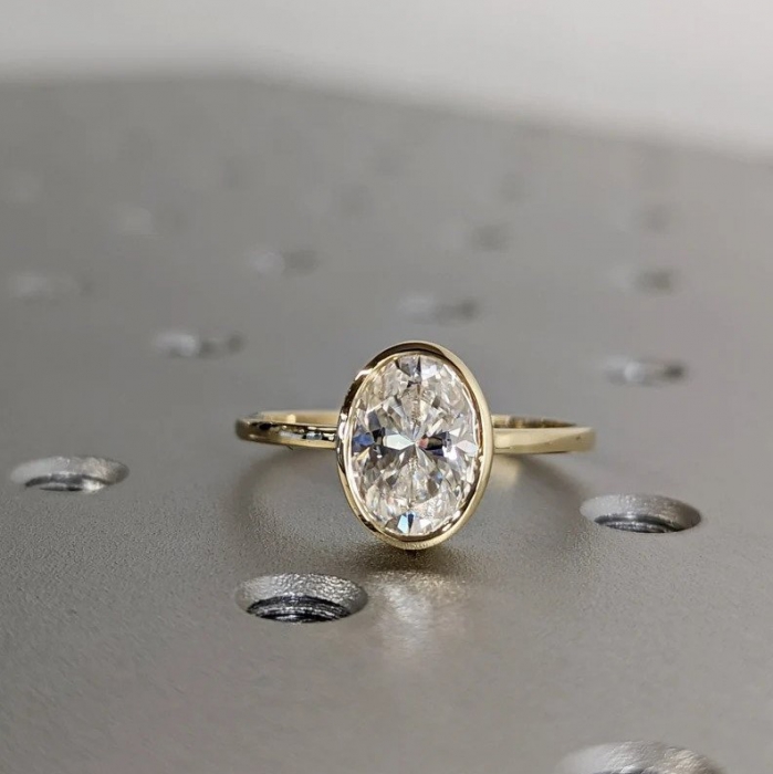 Bezel set diamond ring