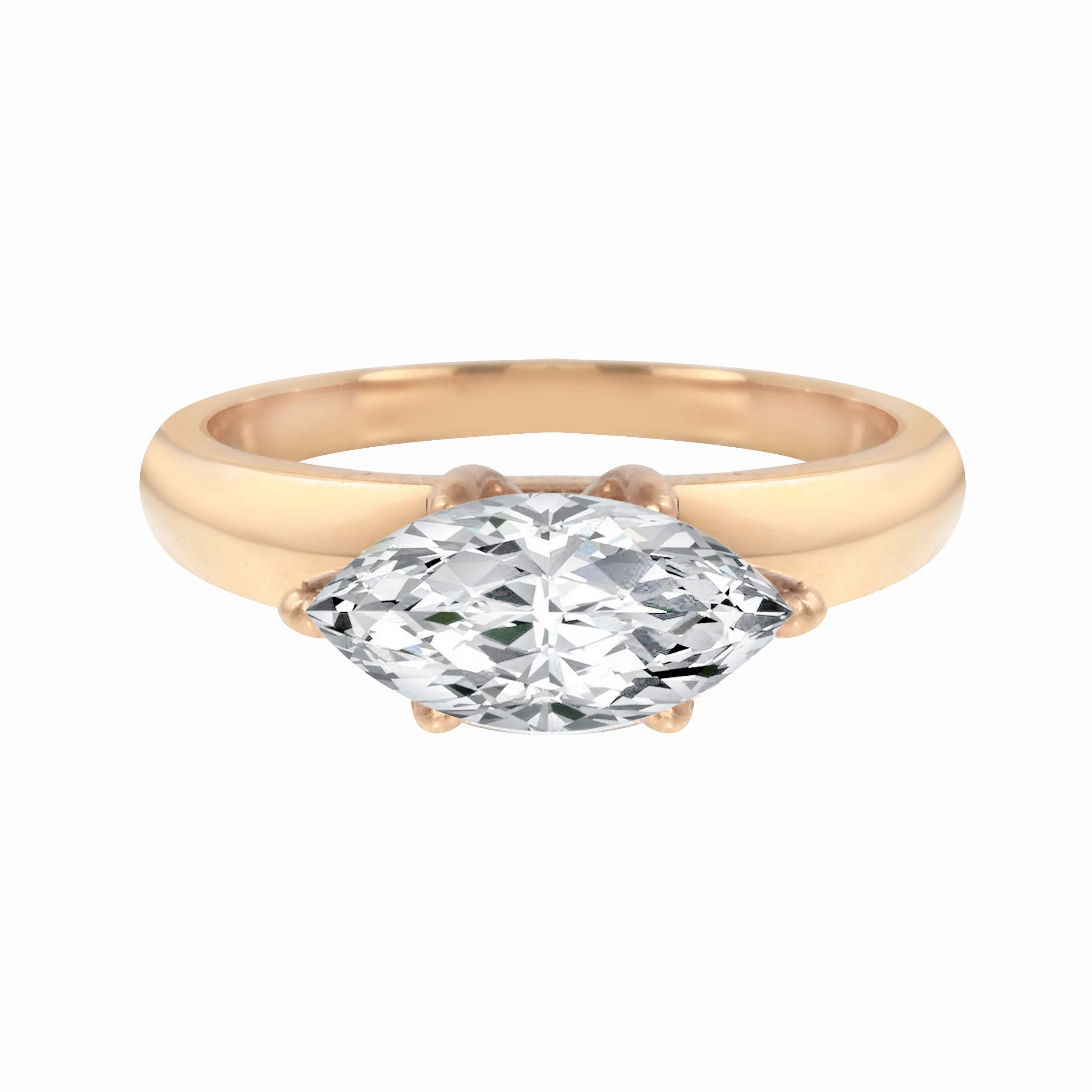 East west contemporary ring setting