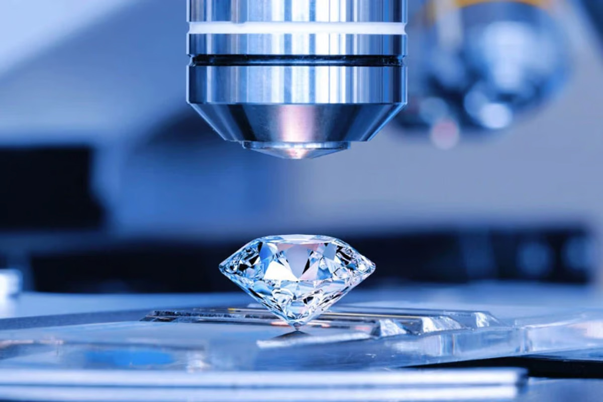Lab grown diamond ring sparkling