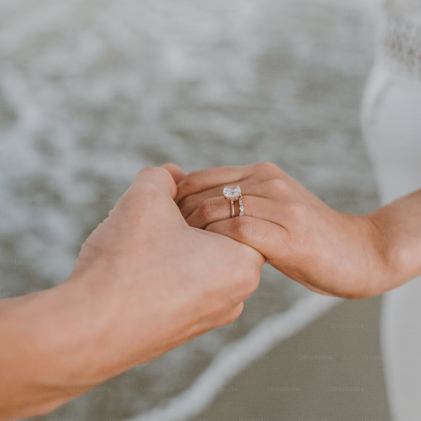 Oval diamond ring on petite hand