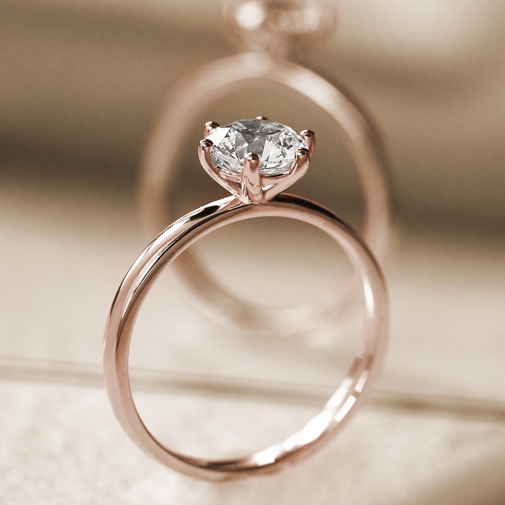 Rose gold diamond ring